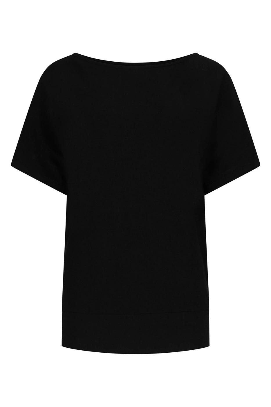 T-shirt Yoga & Pilates Budhi Coupe Ample, manche chauve-souris - Noir Onyx 5/5