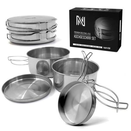 Nayver Outdoor Kochset mit Töpfen und Bechern