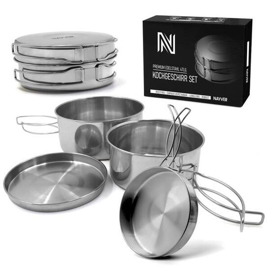 Nayver Outdoor Kochset mit Töpfen und Bechern