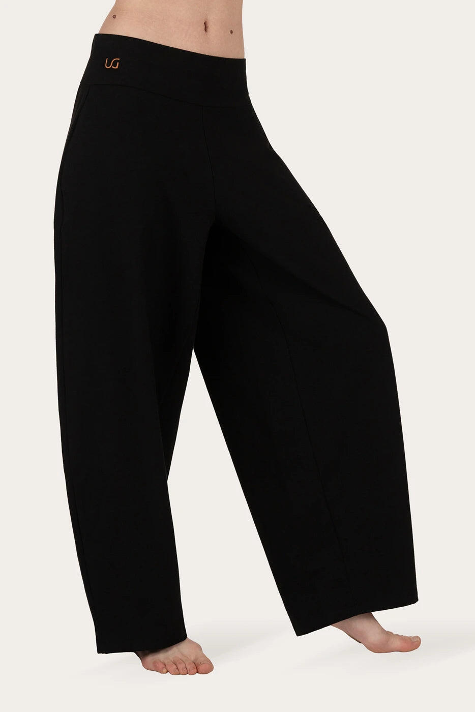 Pantalon de yoga & méditation Dhara – coupe barrel, Noir Onyx 2/5
