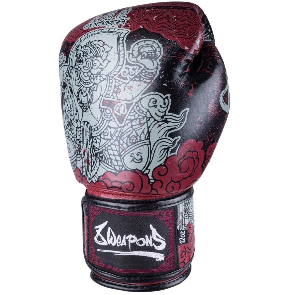 Guantoni da boxe 8 WEAPONS Hanuman Yant – Nero/Rosso – 12 oz 7/7