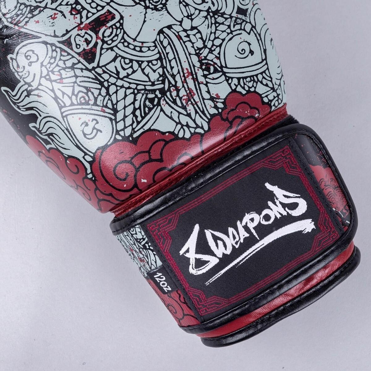 Guantoni da boxe 8 WEAPONS Hanuman Yant – Nero/Rosso – 12 oz 4/7