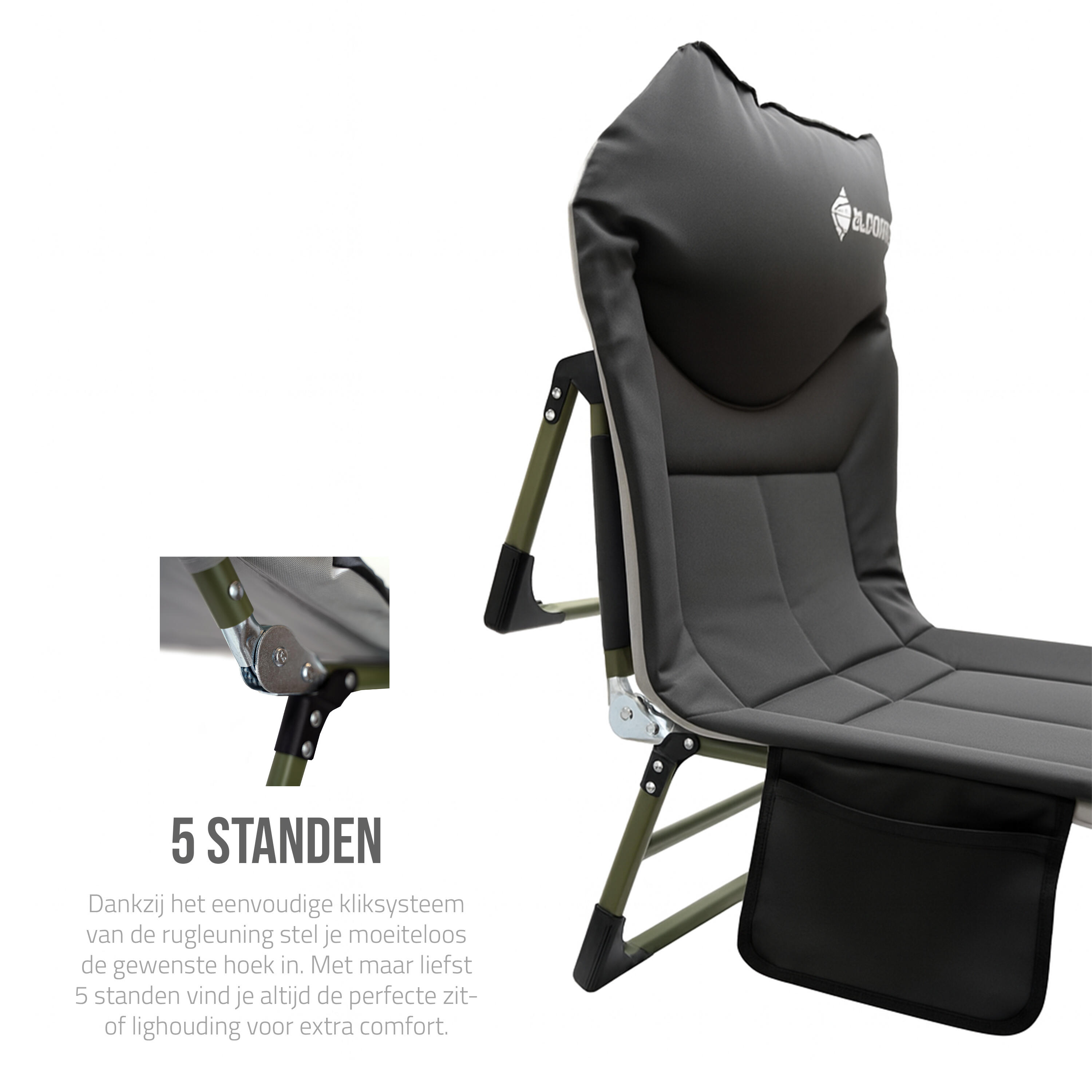 Karper Bedchair Verstelbaar 8-Poots 195x65cm Groen 5/7