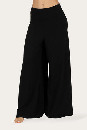 Pantalon de yoga et athleisure Nyx à coupe large – Noir Onyx