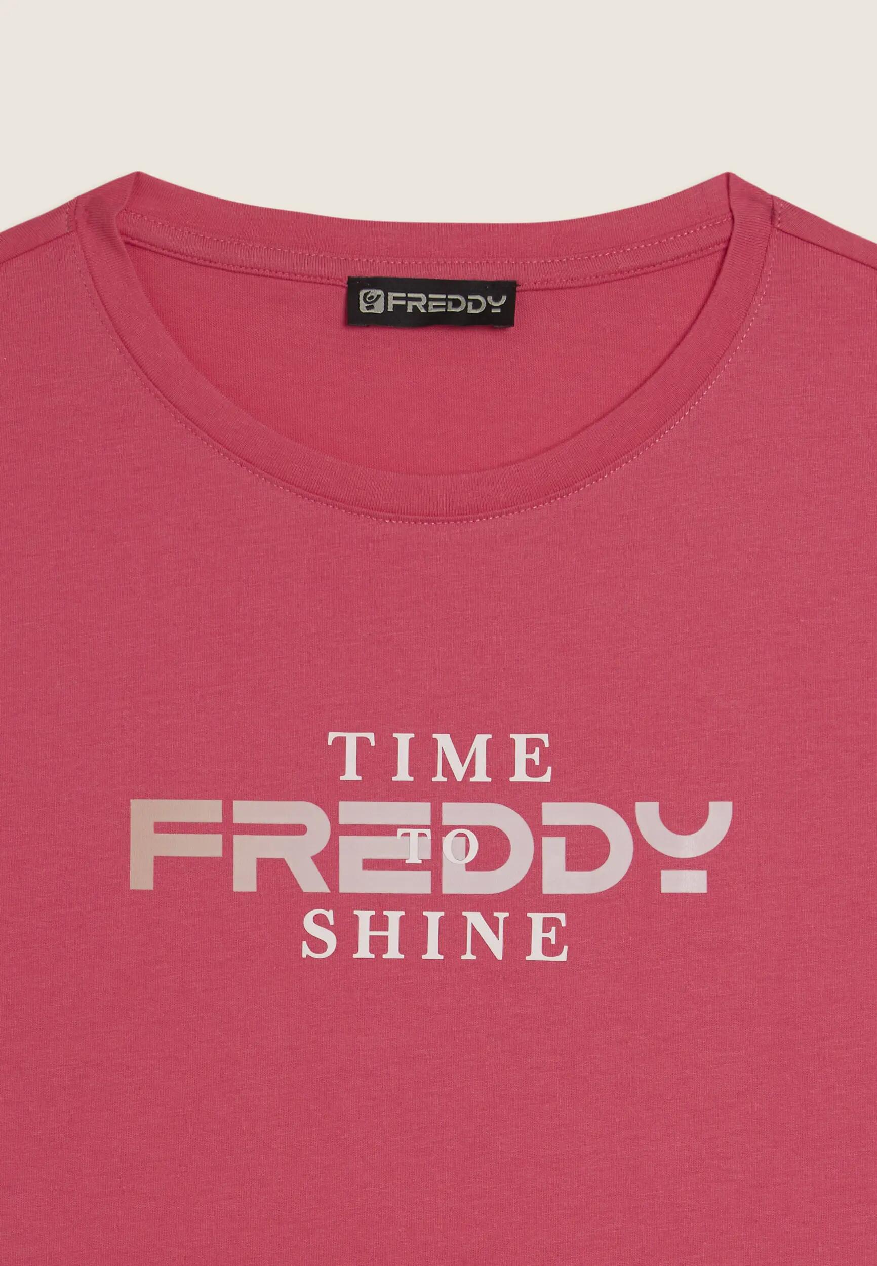 T-shirt Comfort Fit con Logo FREDDY e Slogan "Time Shine" 7/7