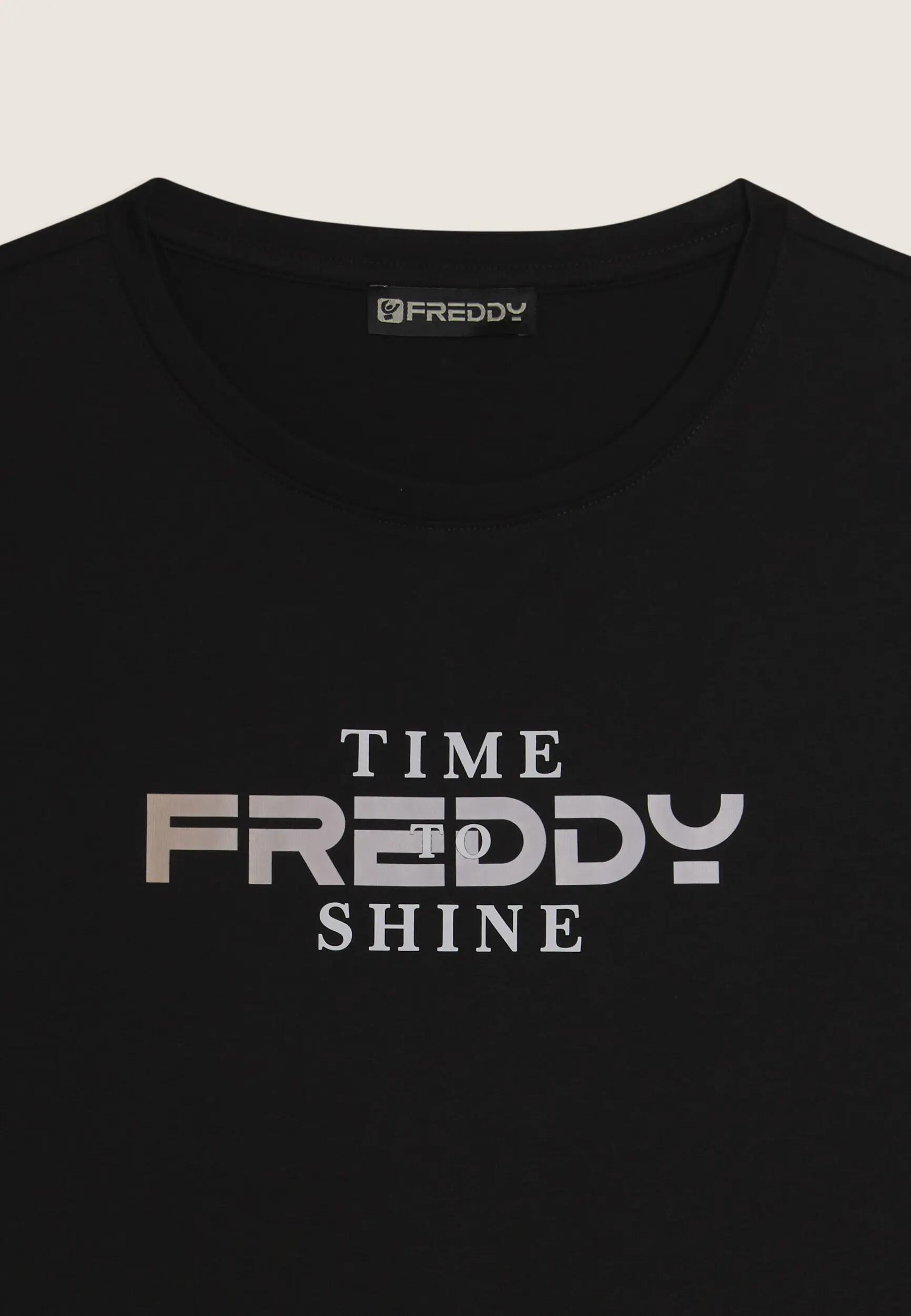 T-shirt Comfort Fit con Logo FREDDY e Slogan "Time Shine" 7/7