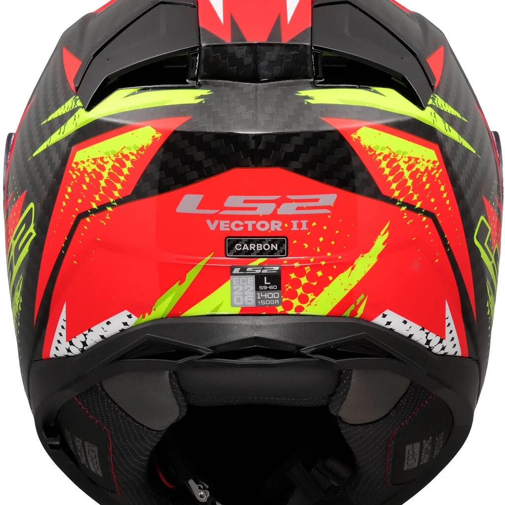 LS2 FF811 Vector II Carbon Tantic Full-Face Helmet, M, Red/Yellow.
