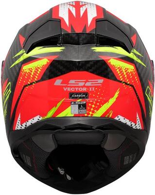 LS2 FF811 Vector II Carbon Tantic - Casco integrale S rosso/giallo.