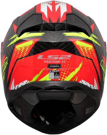 LS2 FF811 Vector II Carbon Tantic - Casco integrale S rosso/giallo.