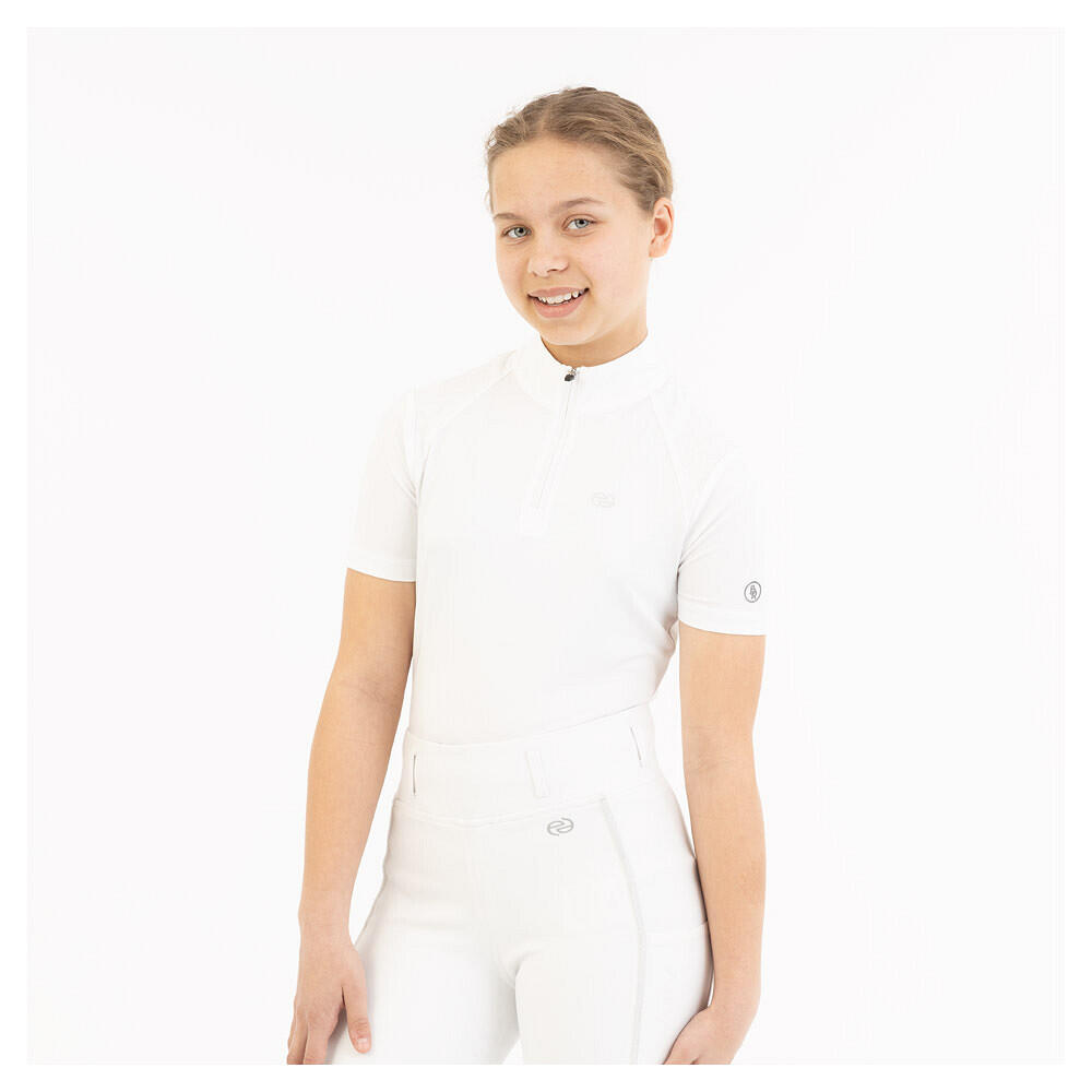 Br - Polo De Concours Fille Br Equitation Eevolv Isha - Polo Manches Courtes - Blanc - Decathlon