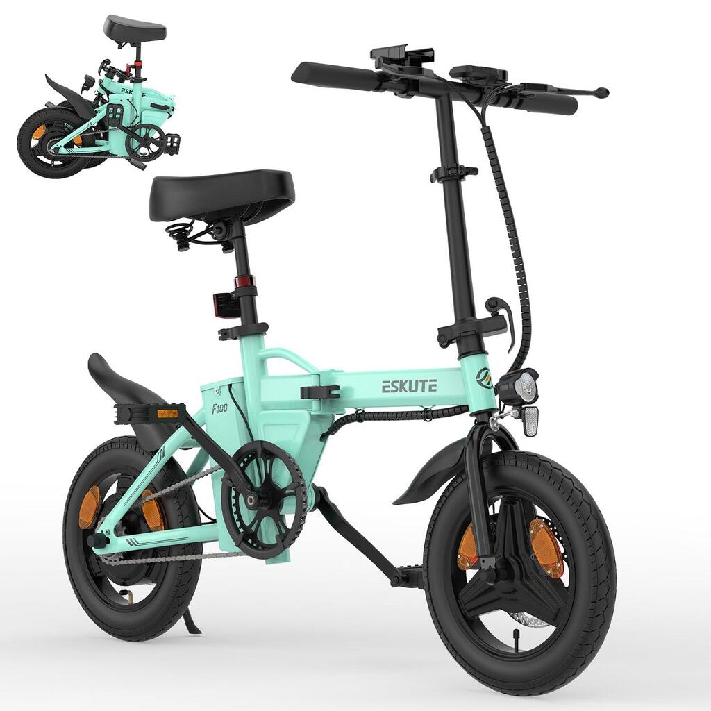 ESKUTE F100 Electric Bike 14 Inch Tire, 250W  36V9AH Blue