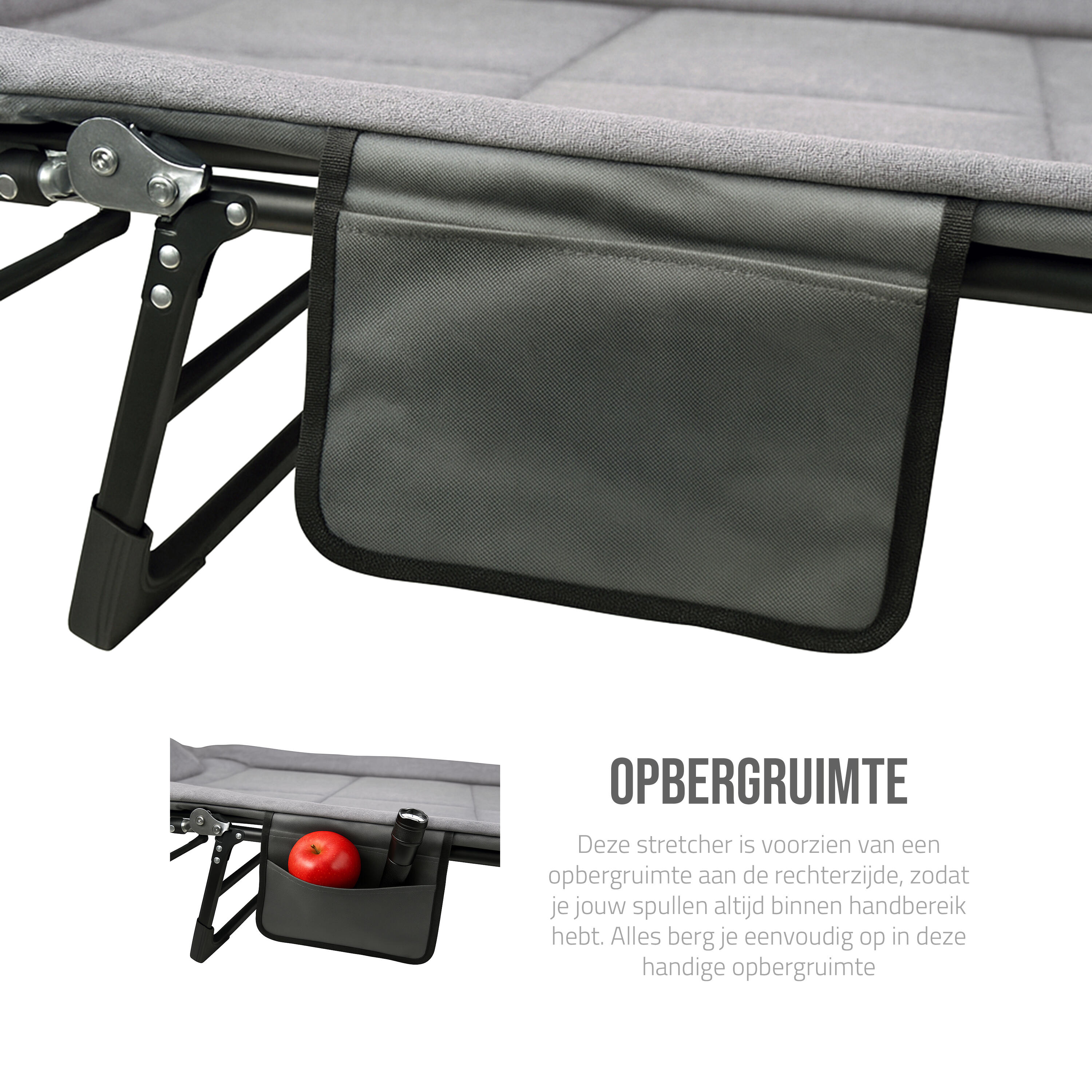 Lit de camp camping pliable réglable 195x65cm 5/7