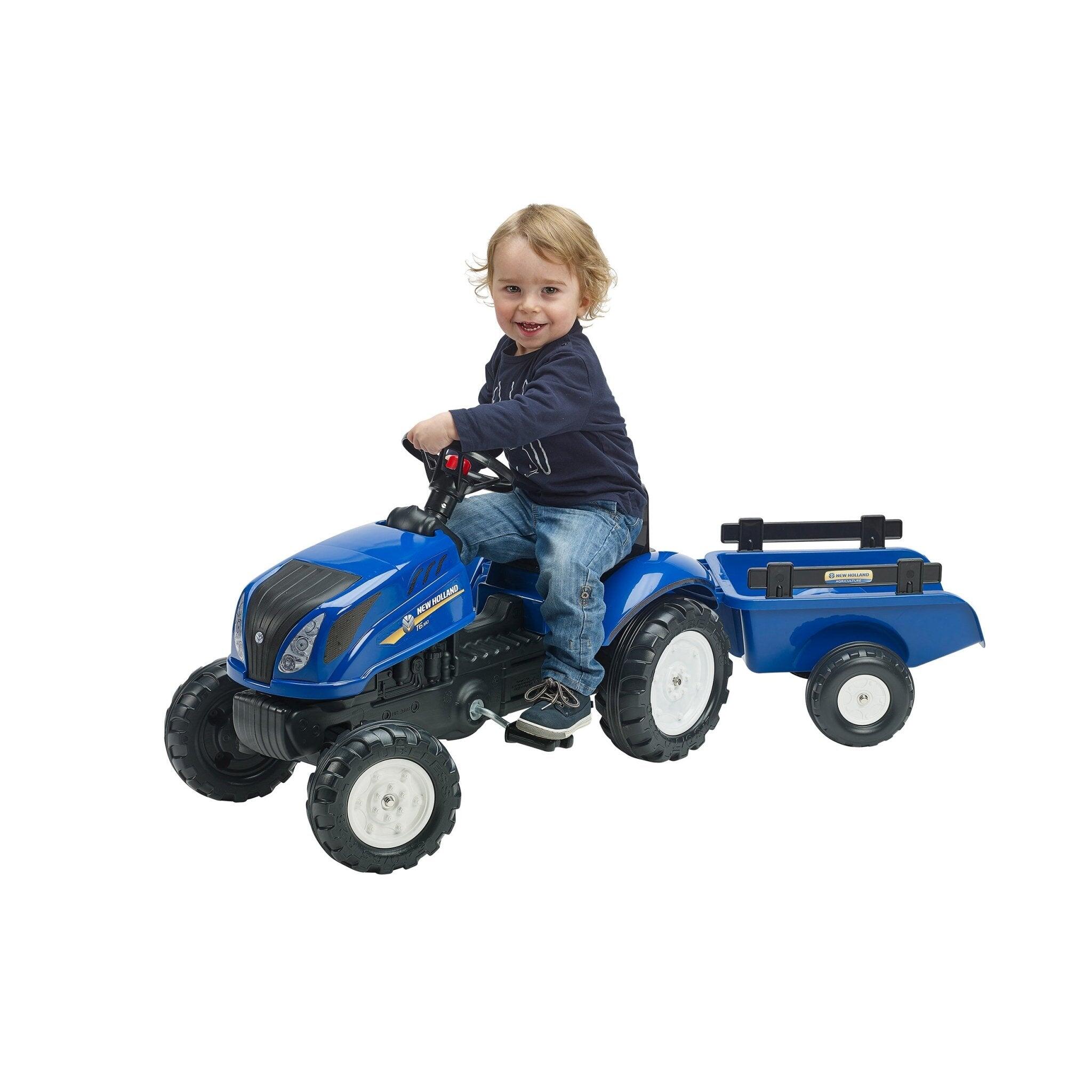 Falk New Holland Tractor with Trailer and Opening Bonnet 1/5