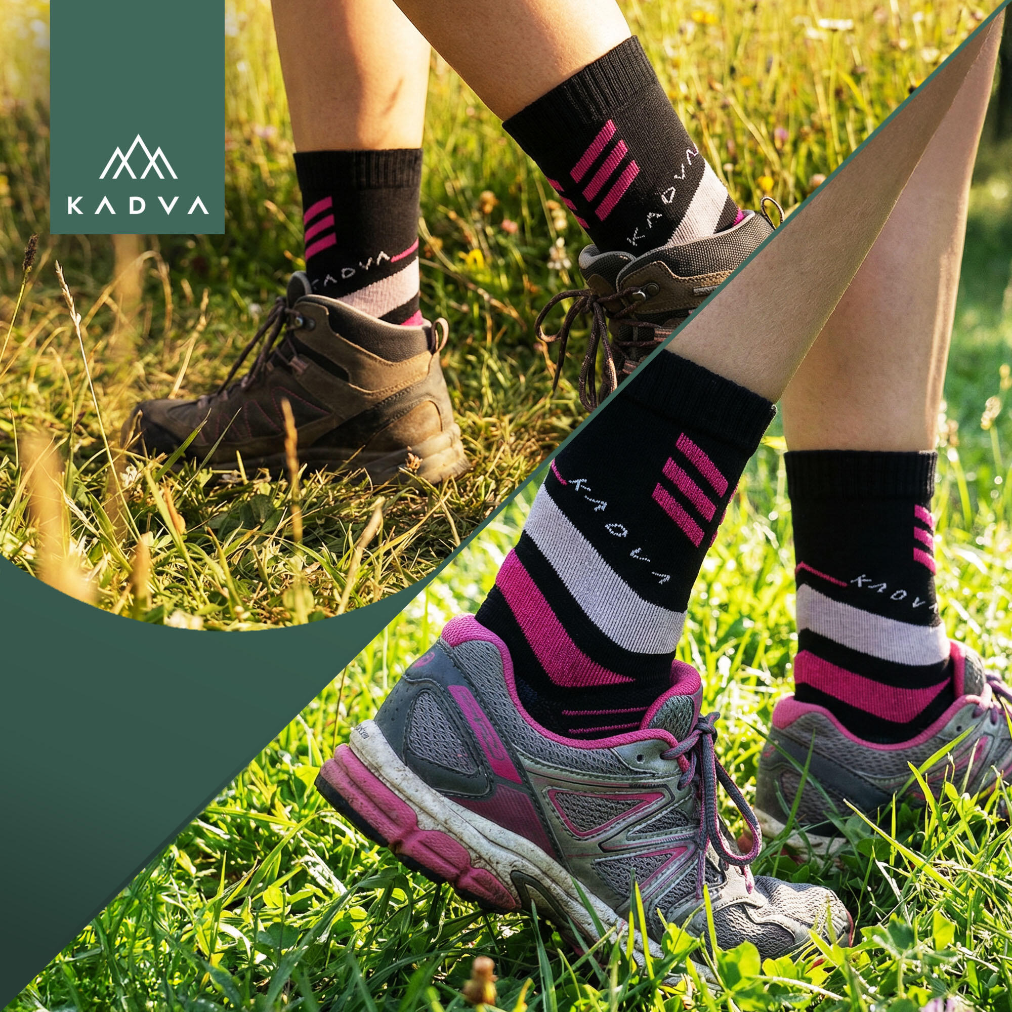 Meias femininas KADVA Stride Coolmax 2 pares 6/6