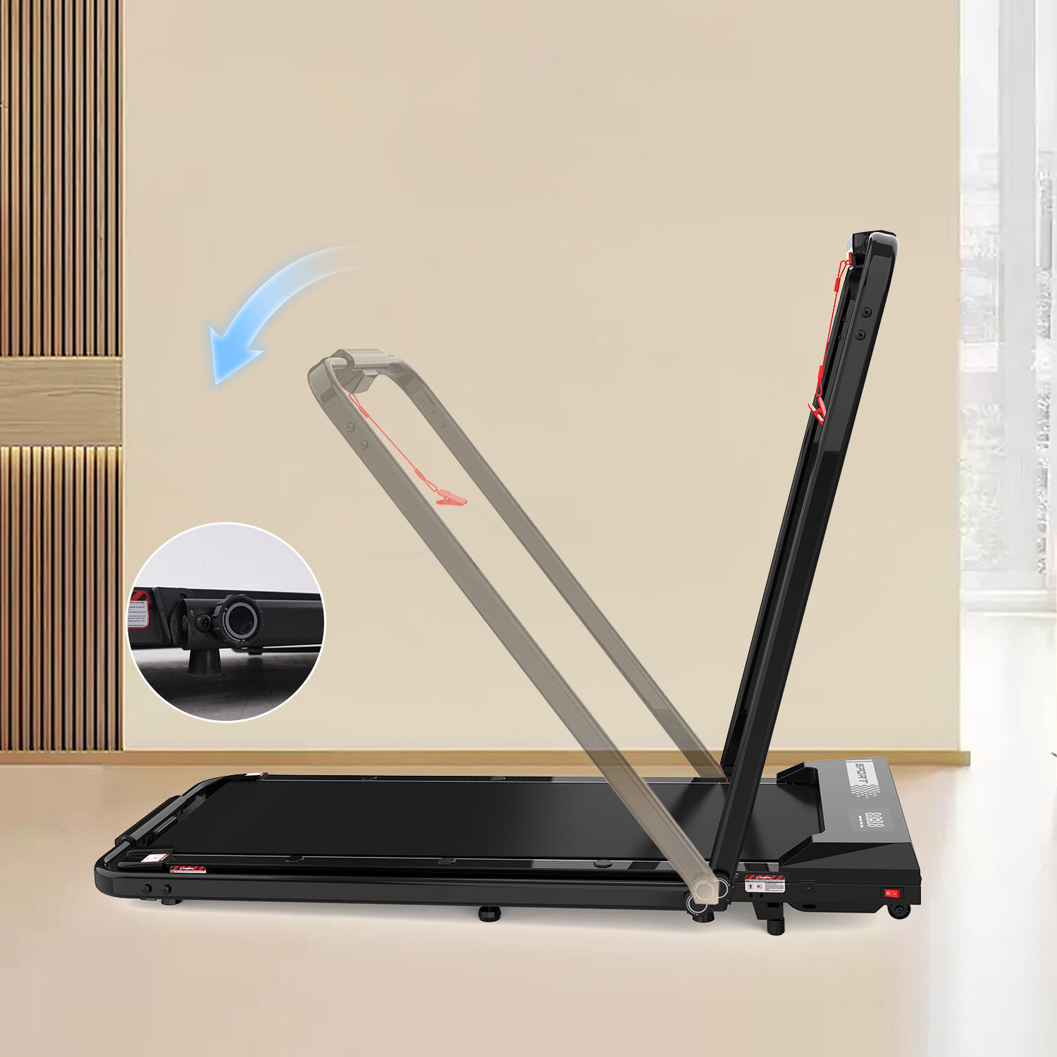 Folding and Incline Treadmill (3.4% incline), 1400W, ZX8S, 8 km/h 5/6