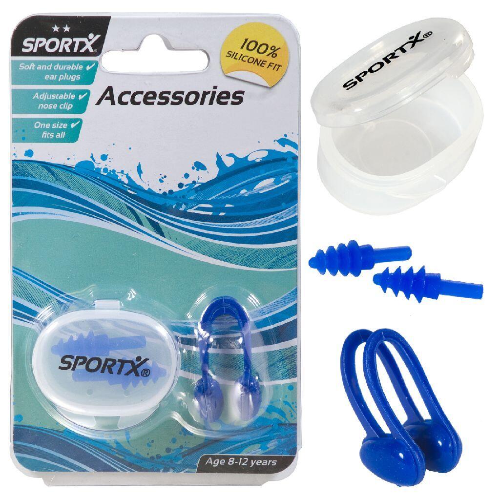Sportx - Pince-nez Et Bouchons D'Oreilles Sportx Junior - Lunettes De Natation - Bleu - Taille Unique - Decathlon