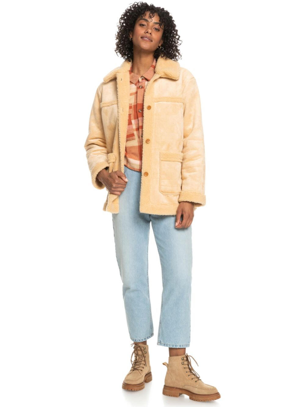 Roxy Sherpa Aviator Damen Schafsfell Winterjacke 5/6