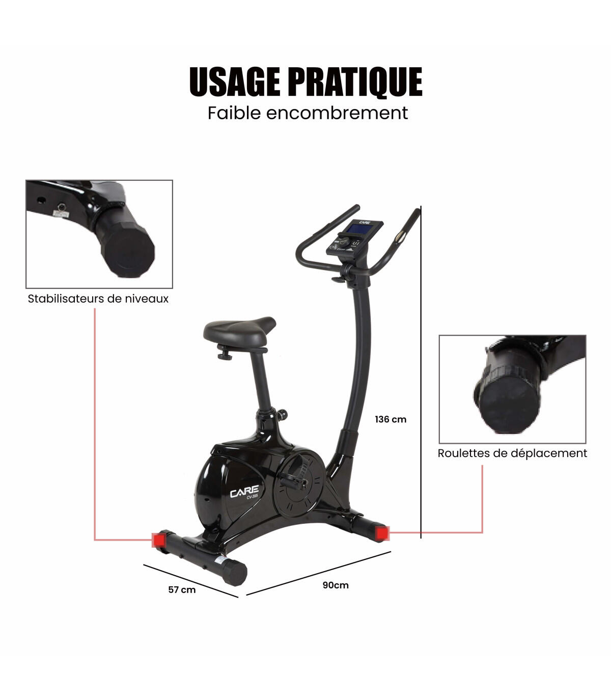 Heimtrainer - CARE - CV-395 Ergometer und verbunden 5/8