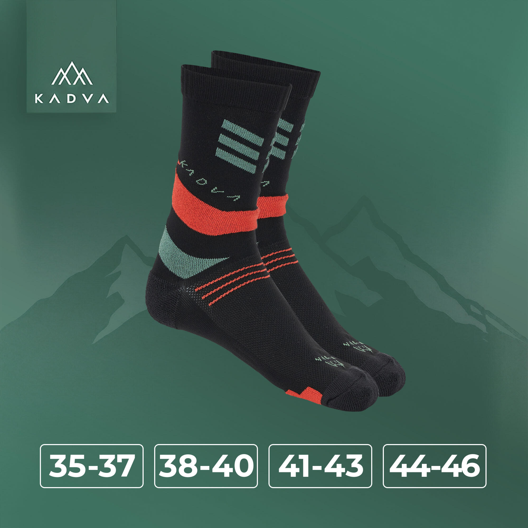Meias KADVA Stride Coolmax 2 pares 2/6