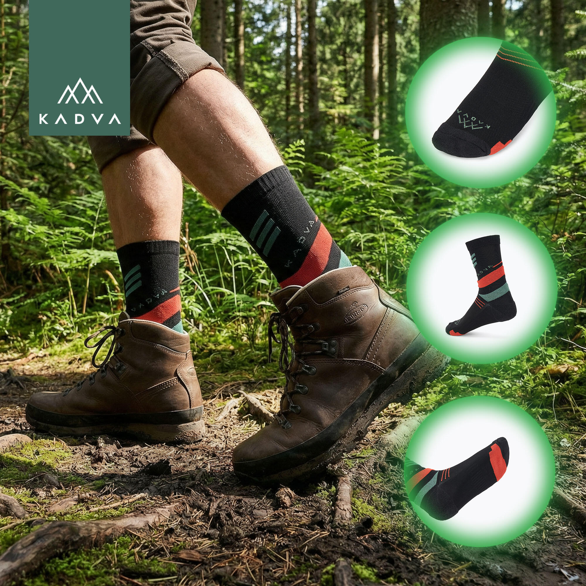 Meias KADVA Stride Coolmax 2 pares 4/6