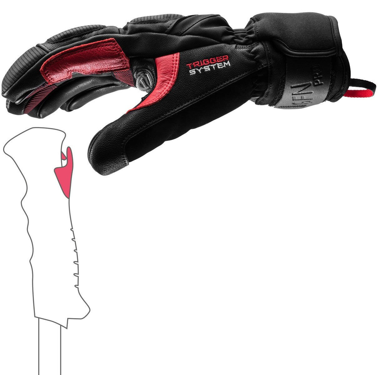 LEKI Griffin Pro 3D skihandschoenen zwart/rood 2/4