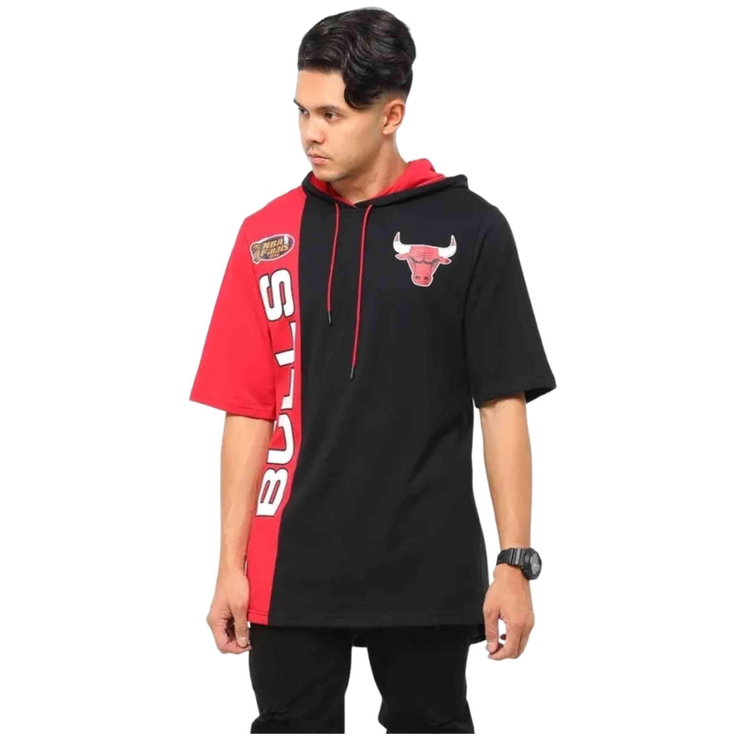 Sweat à capuche Mitchell & ness modèle HDSSAJ19008-CBUBKRD pour homme 3/3