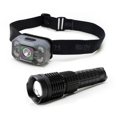 Exb-1 oplaadbare hoofdlamp 1000 lumen + rgb zaklamp