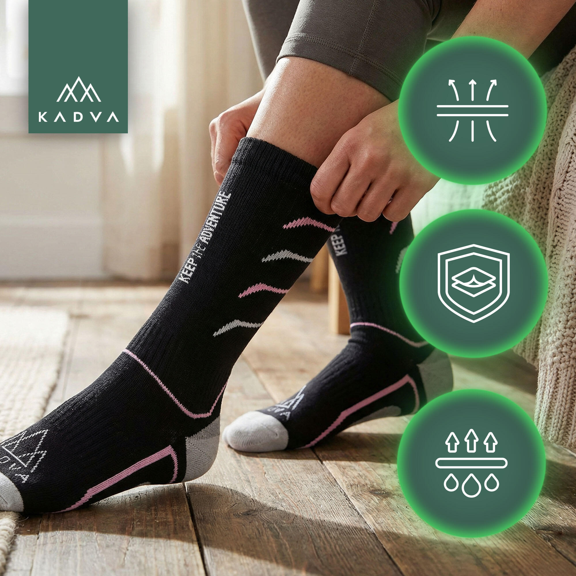 Meias de esqui femininas KADVA Woolan W 3/6