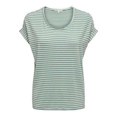 Moster gestreepte t-shirt dames korte mouw jadeite