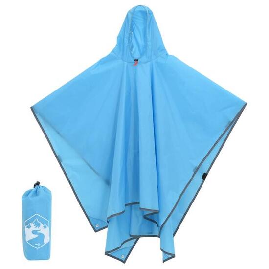 VidaXL wasserdichter Poncho mit Kapuze 2-in-1 223 x 145 cm blau