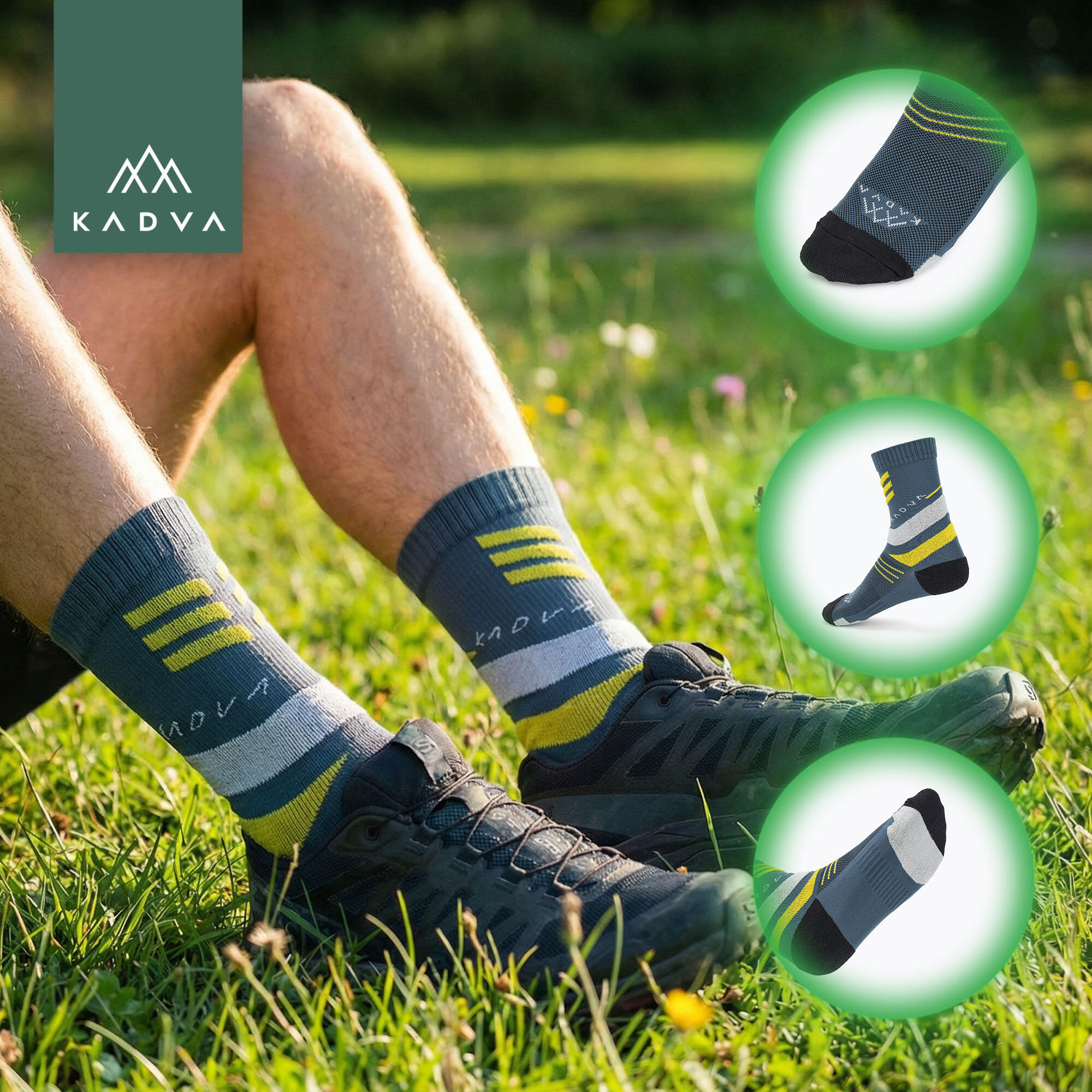Meias KADVA Stride Coolmax 2 pares 4/6