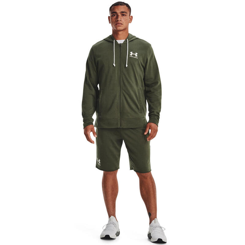 Hanorac barbati Under Armour Rival Terry LC FZ, Verde