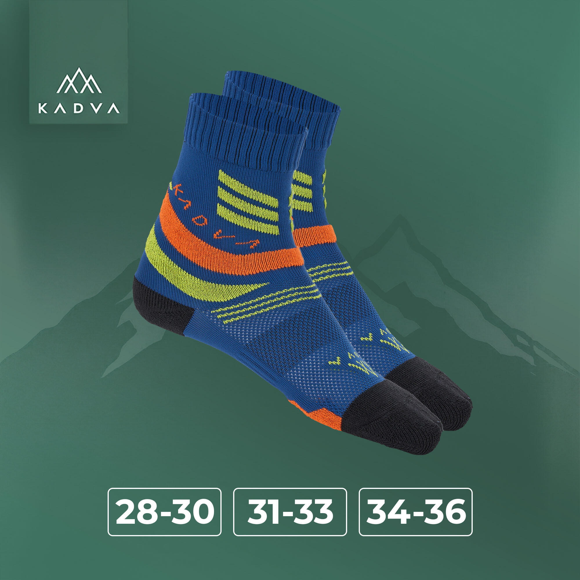 Meias infantis KADVA Stride Coolmax 2 pares 2/6