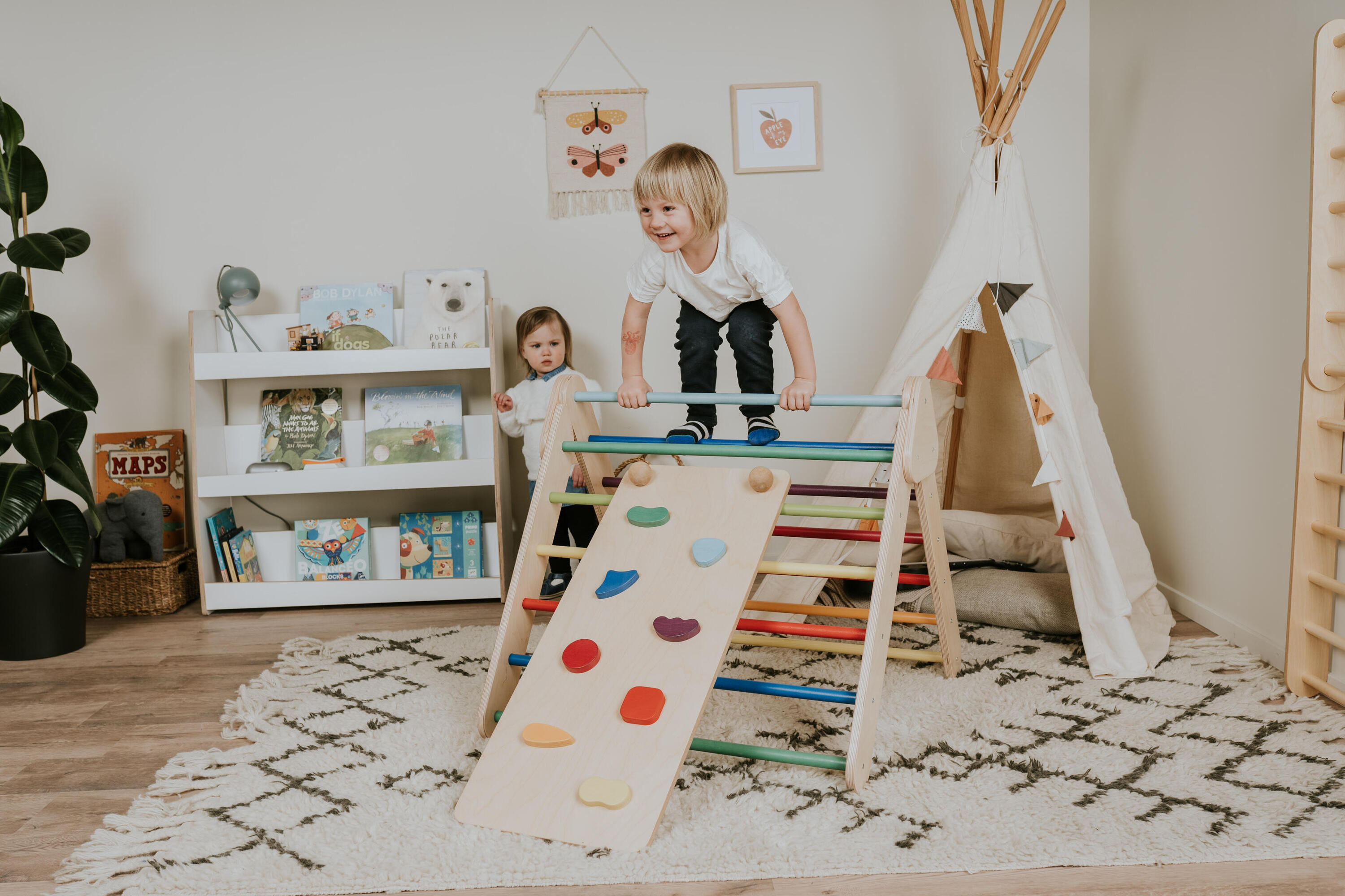 Set triangolo di arrampicata, Montessori, Arcobaleno 3/8