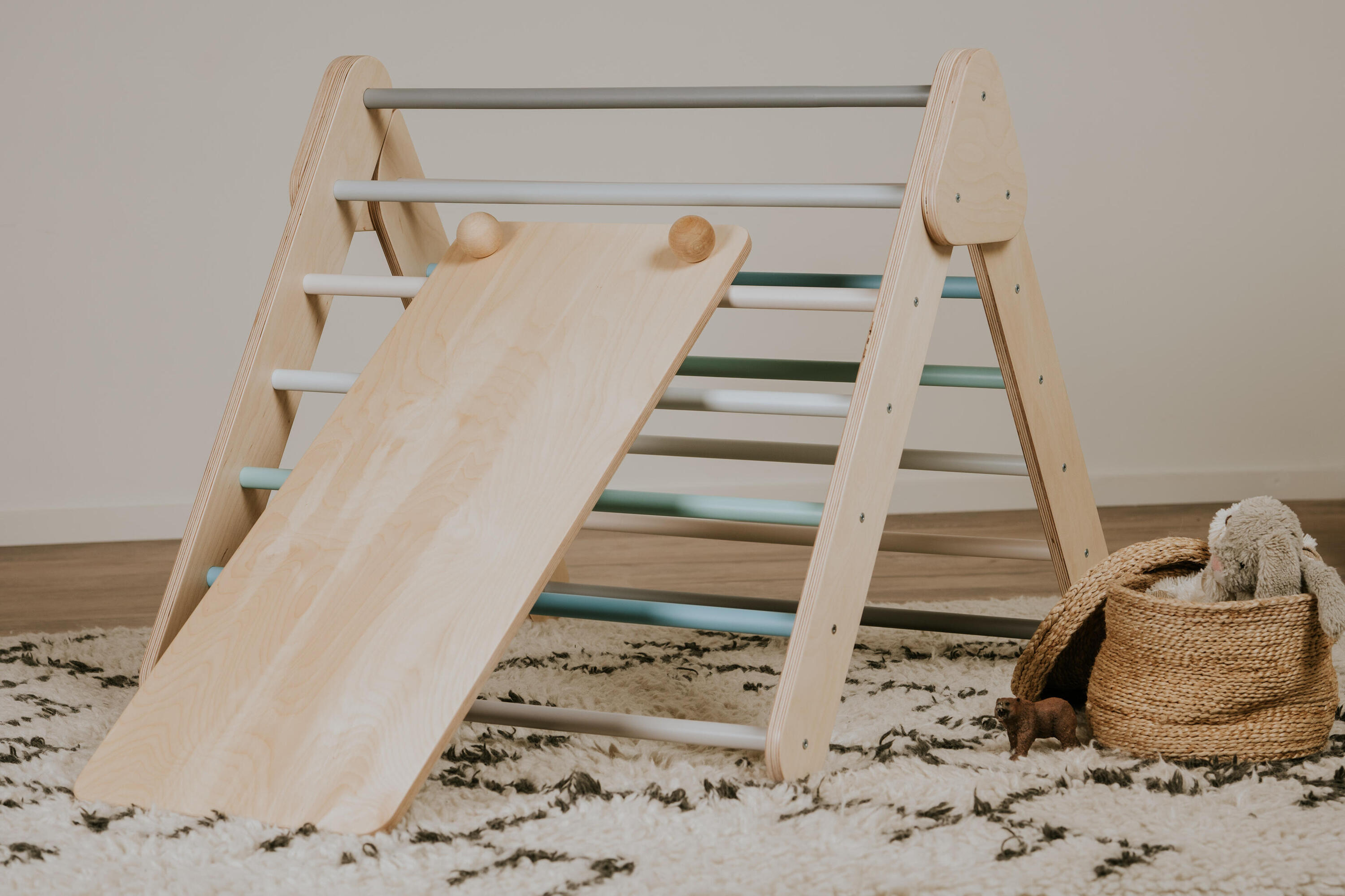 Set triangolo di arrampicata con Pedana d’Equilibrio, Montessori, Pastello 5/9