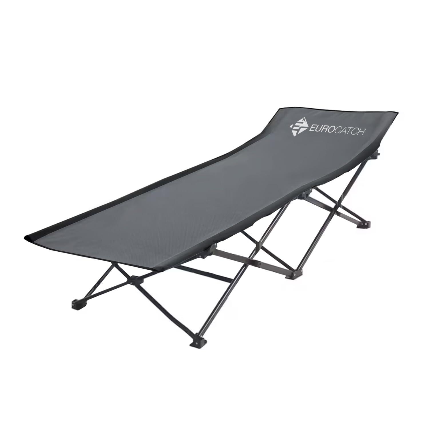 Lit de camp pliable 190cm gris 2/5