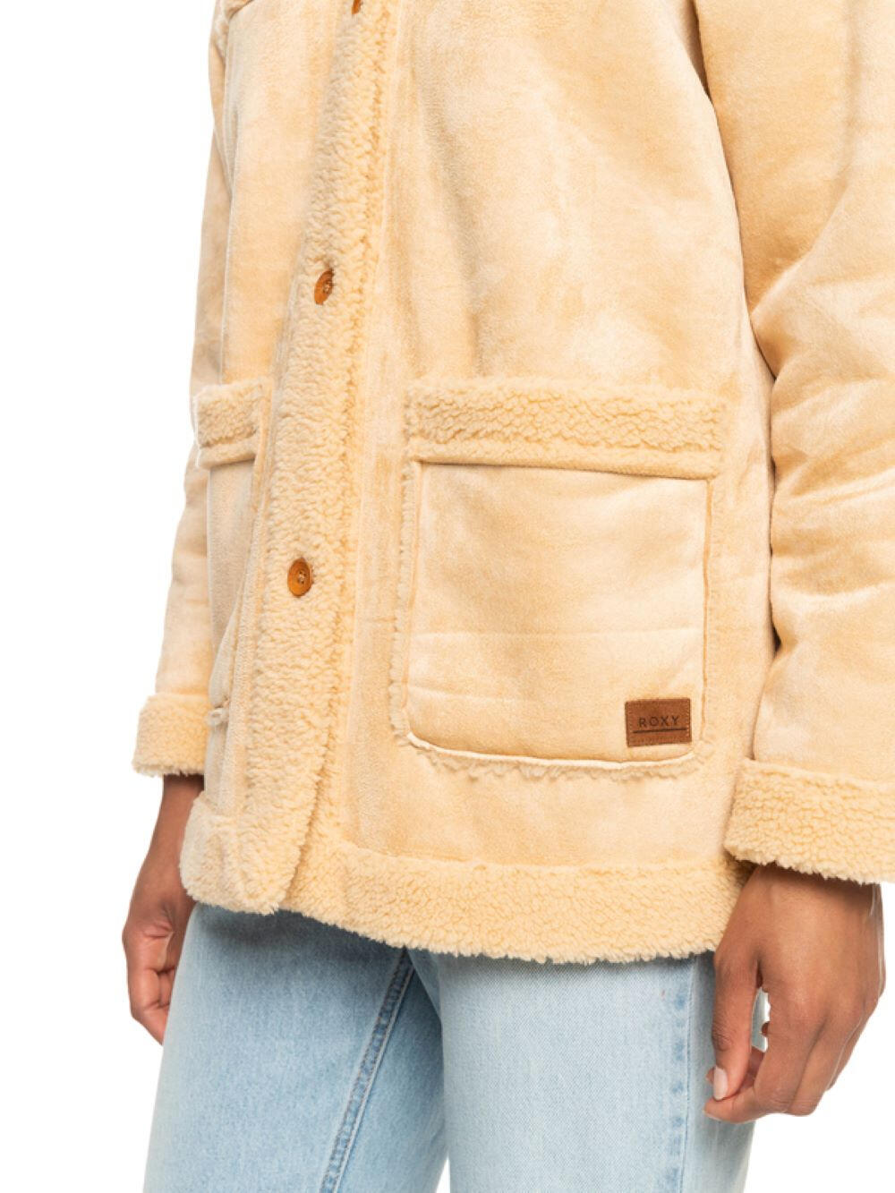 Roxy Sherpa Aviator Damen Schafsfell Winterjacke 3/6