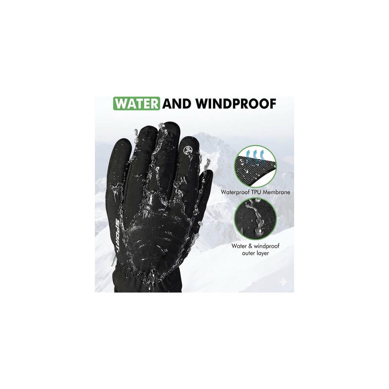 Mănuși tactile extra calde, negre