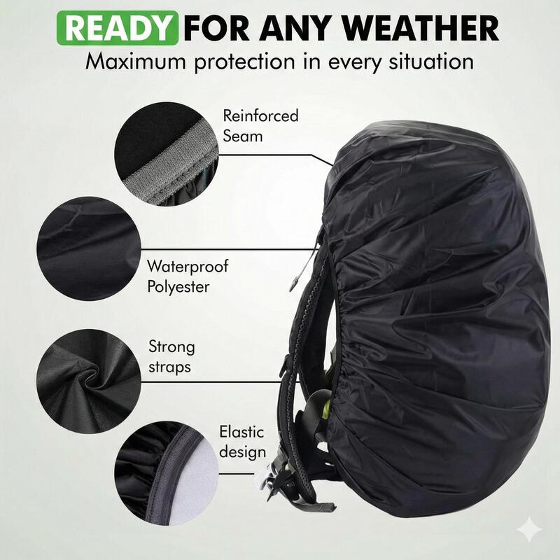 Husă de ploaie pentru rucsac – Impermeabilă – Neagră