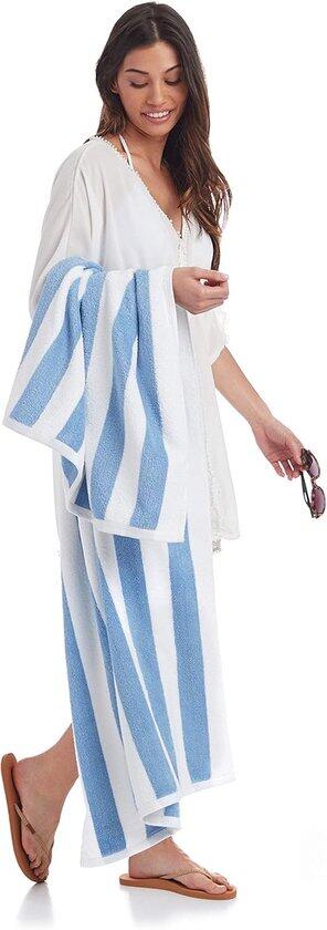 Strandlaken Badlaken Strandlakens Handdoek blauw 4/7
