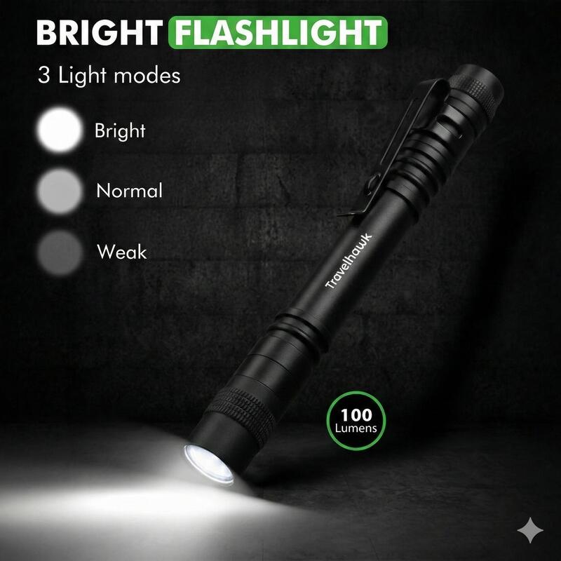 Lanternă LED – Model Militar – Pachet de 2 – Negru