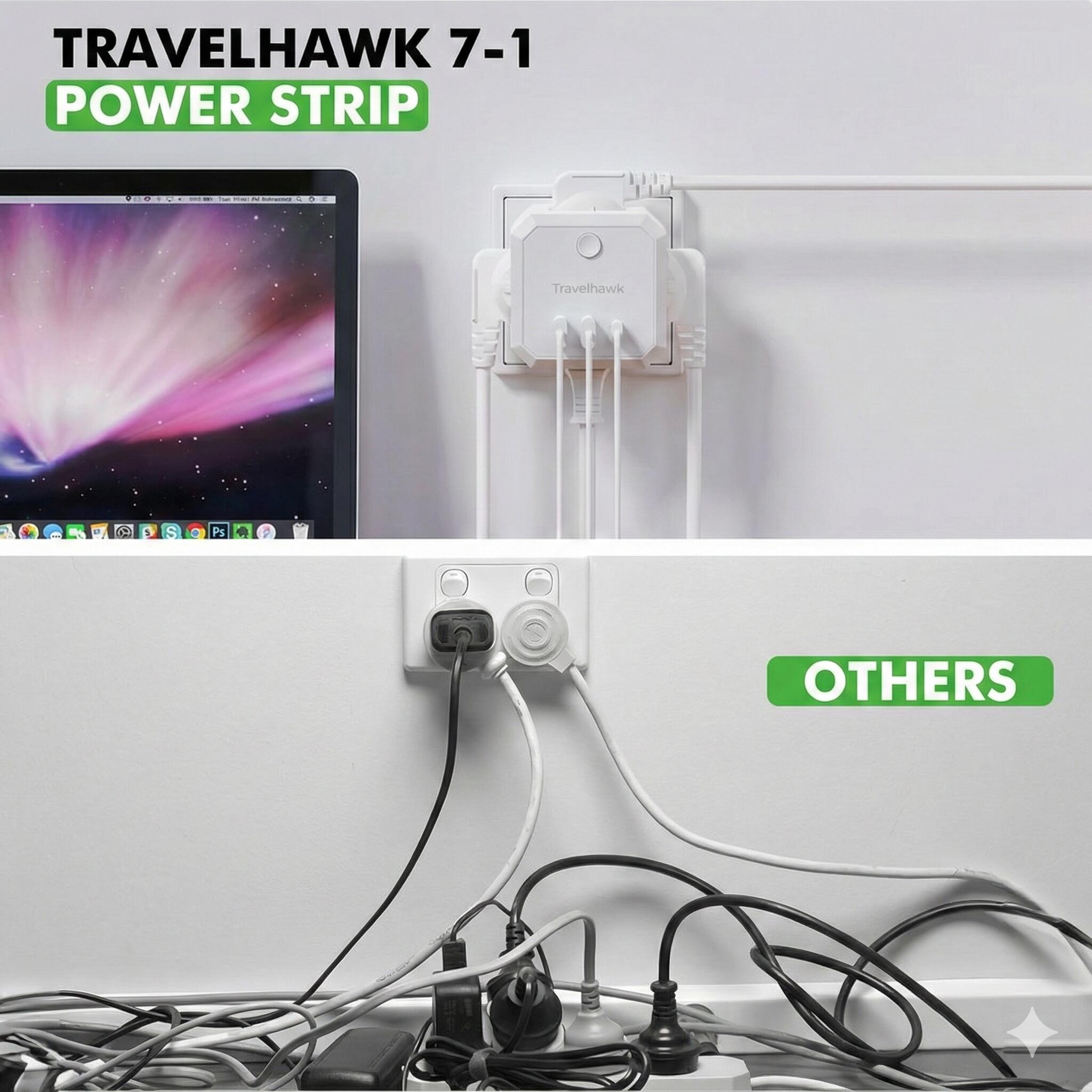 Divisor USB-C – Extensão Elétrica de 20W – Branco 2/7