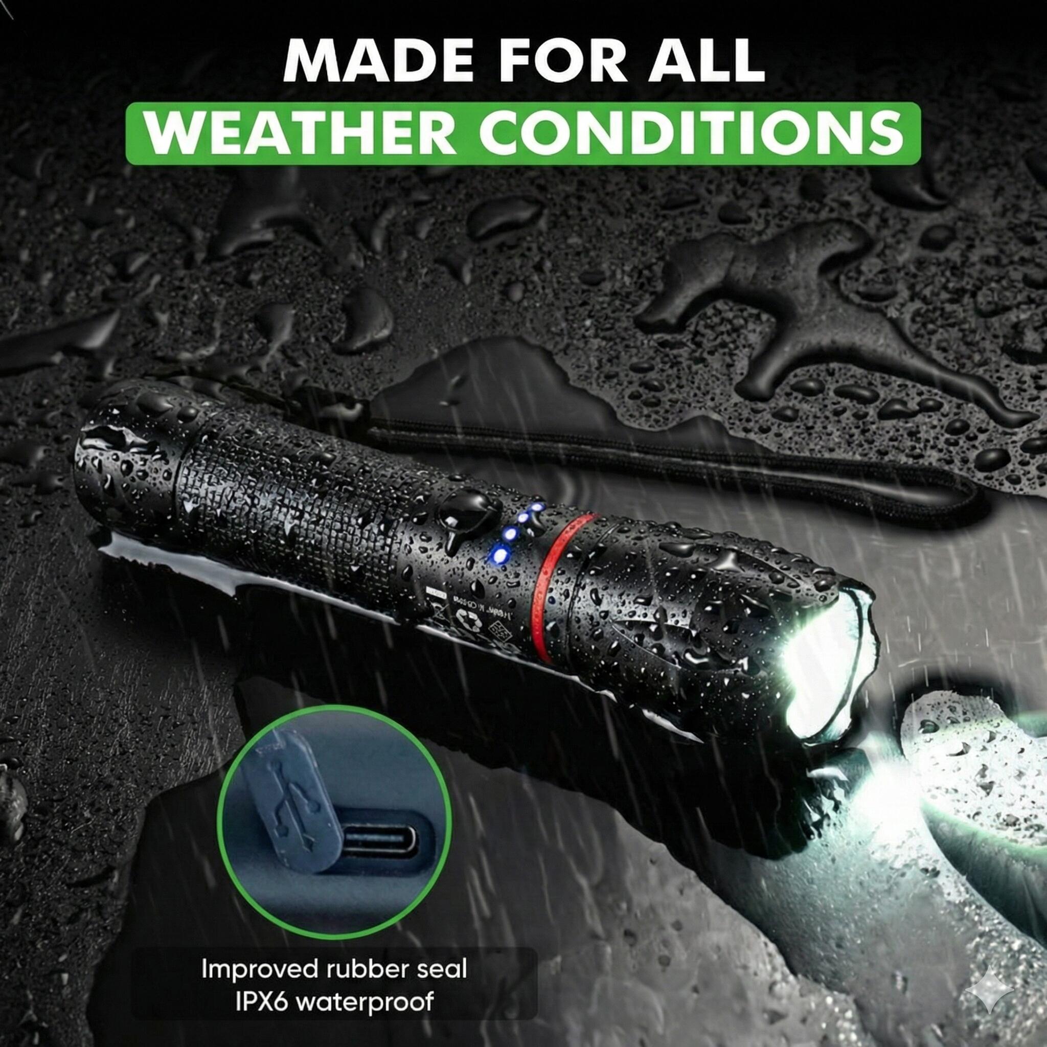 Lampe torche LED rechargeable – Modèle militaire – 1 pièce 5/7