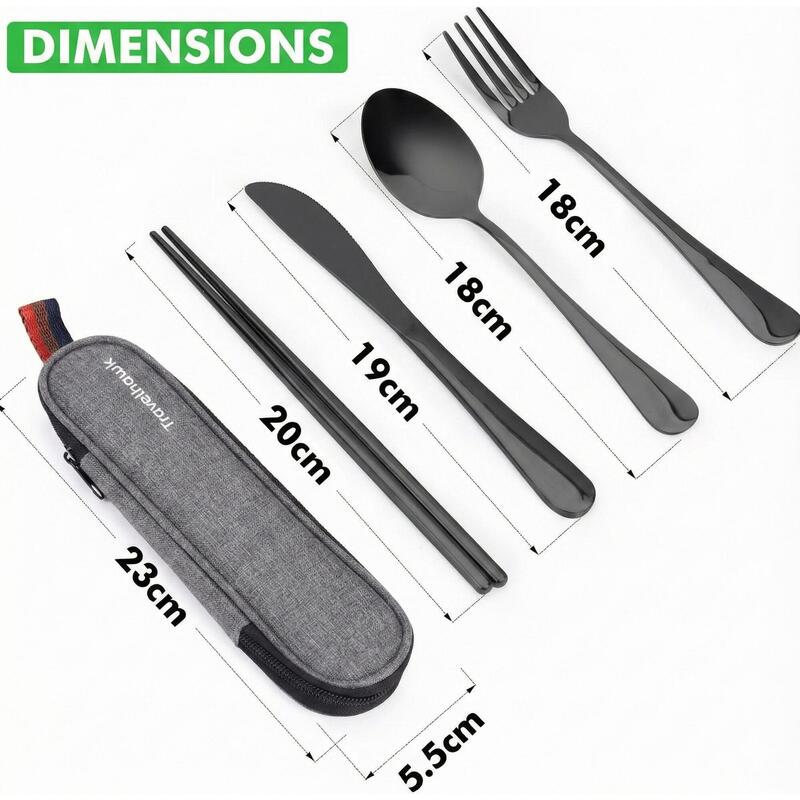 Tacâmuri de călătorie – Set de tacâmuri cu 8 piese și cutie