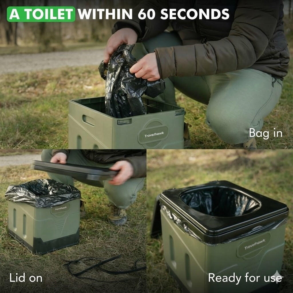 Inodoro portátil e higiénico para camping 5/7
