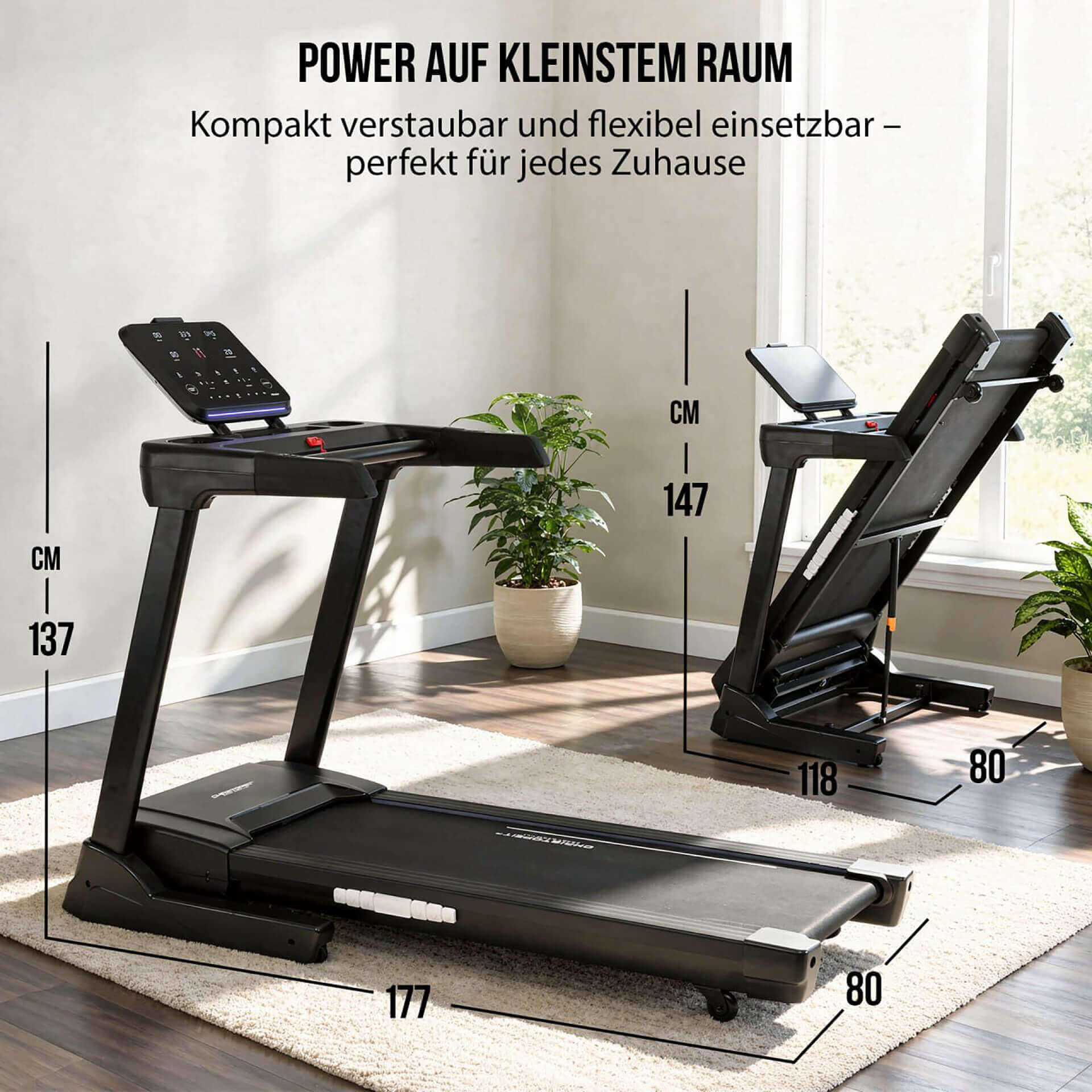 Tapis de course pliable avec inclinaison – avec LED-Smart-Control - TM 4500 S 7/7