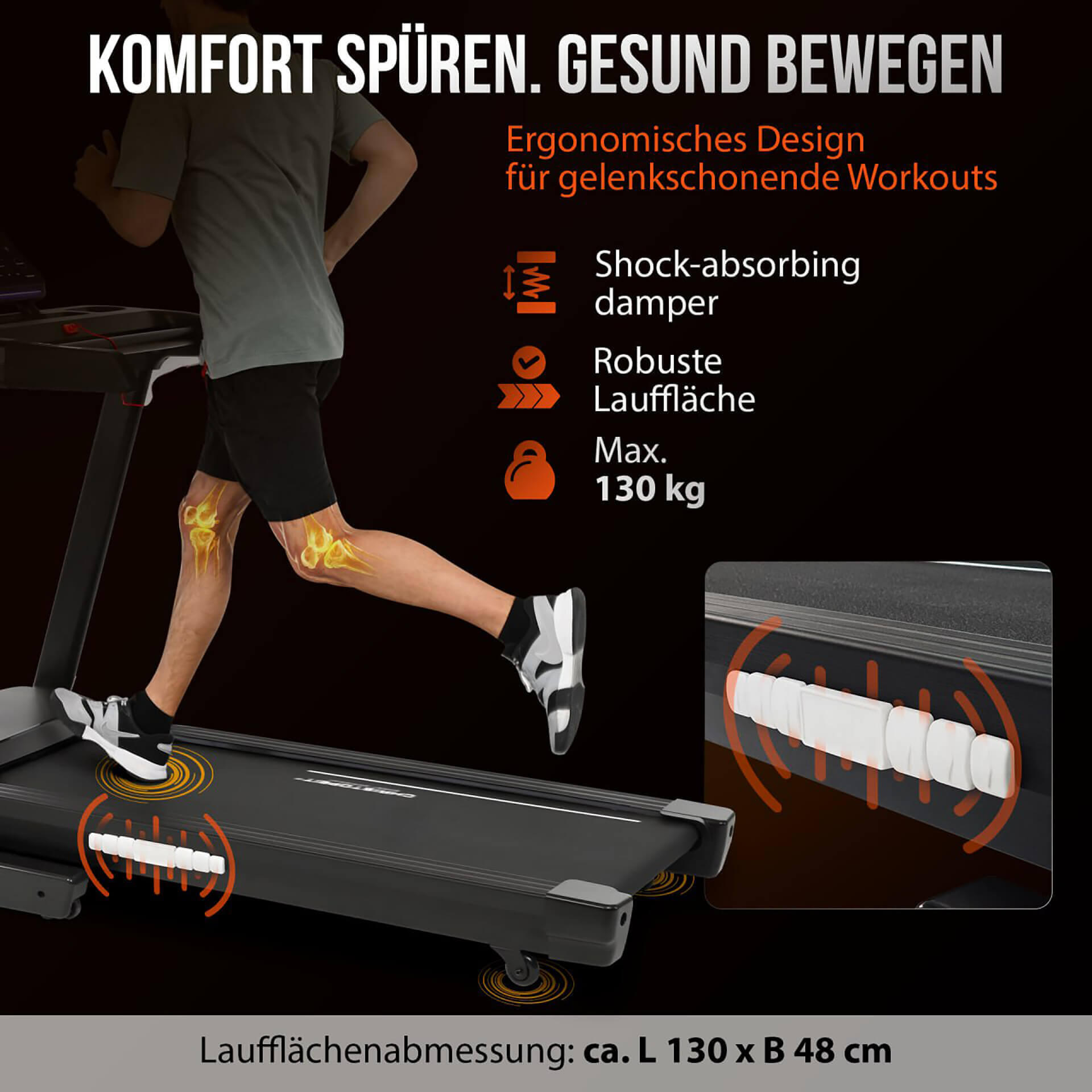 Tapis de course pliable avec inclinaison – avec LED-Smart-Control - TM 4500 S 4/7