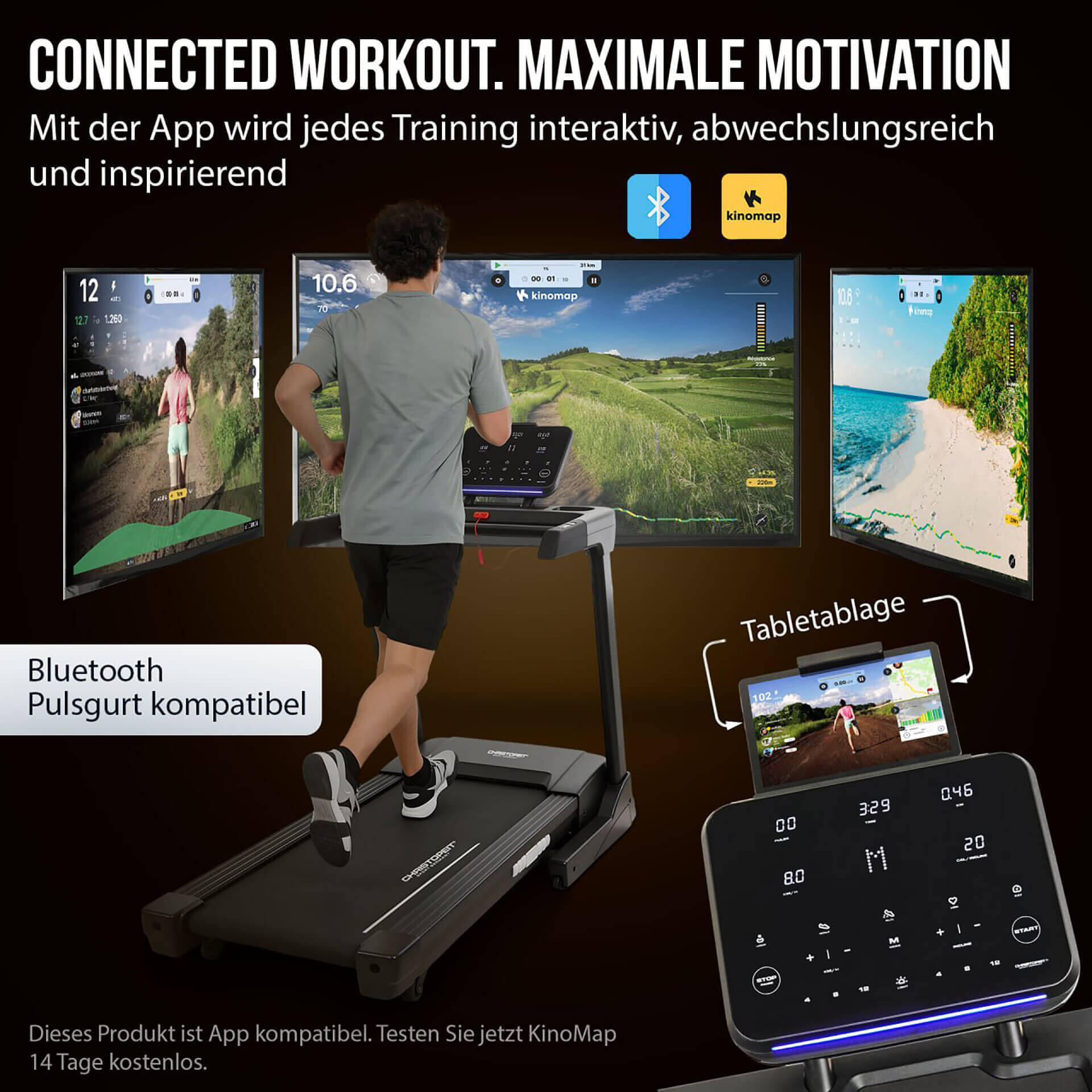Tapis de course pliable avec inclinaison – avec LED-Smart-Control - TM 4500 S 6/7