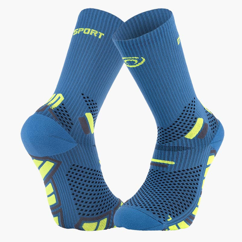Bv Sport - Chaussettes Trail Ultra High Bleu/jaune - Chaussettes - Bleu|jaune - 42/44 - Decathlon