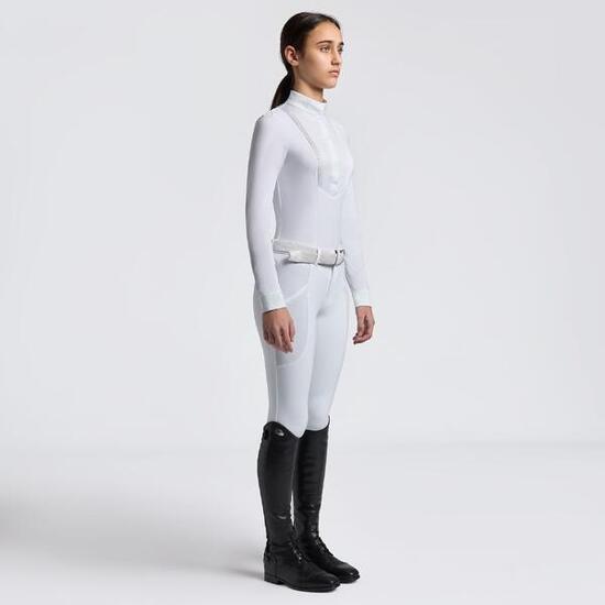 Cavalleria Toscana Young Riders Long Sleeve Jersey Wedstrijd Shirt Wit -